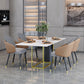 Nordic 1/5 Pieces Dining Set Rectangle Stone Dining Table for Dining Room Kitchen Clearhalo 'Dining Room Sets' 'Dining Tables & Seating' 'dining_room_set' 'furn' 'furn_dining_room_set' 'Furniture' 'Kitchen & Dining Furniture' 1200x1200_7eabeffa-cdef-4043-860d-278e99d9d2c6