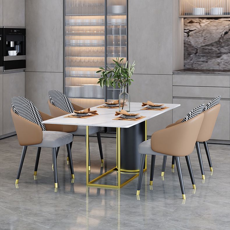 Nordic 1/5 Pieces Dining Set Rectangle Stone Dining Table for Dining Room Kitchen Clearhalo 'Dining Room Sets' 'Dining Tables & Seating' 'dining_room_set' 'furn' 'furn_dining_room_set' 'Furniture' 'Kitchen & Dining Furniture' 1200x1200_7eabeffa-cdef-4043-860d-278e99d9d2c6