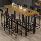 Rectangle Pine Wood Top Bar Table Industrial Bar Table with Trestle Base in Black Clearhalo 'Bar Furniture' 'Bar Tables' 'bar_tables' 'furn' 'furn_bar_tables' 'Furniture' 'Kitchen & Dining Furniture' 1200x1200_7eae49ee-833f-44d3-9c16-4edd7d001a5b
