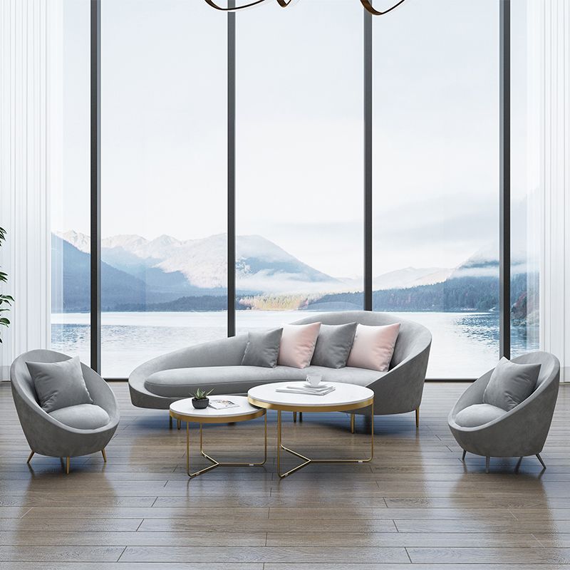 Divano curvo contemporaneo con braccio inclinata e schiena stretta per l'appartamento