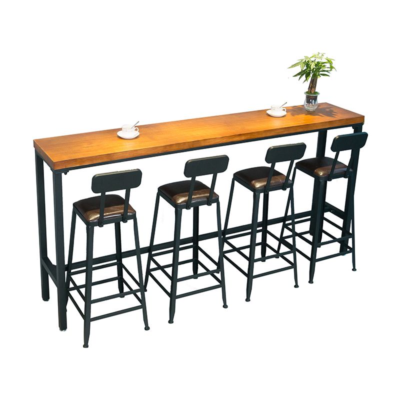1/5 Pieces Industrial Rectangle Pub Table Set Wooden Counter Table with High Stools Clearhalo 'Bar Furniture' 'furn' 'furn_home_bar_bar_sets' 'Furniture' 'Home Bars & Bar Sets' 'home_bar_bar_sets' 'Kitchen & Dining Furniture' 1200x1200_7eaf07d9-01c0-4459-a0d1-0e2c36cfccda