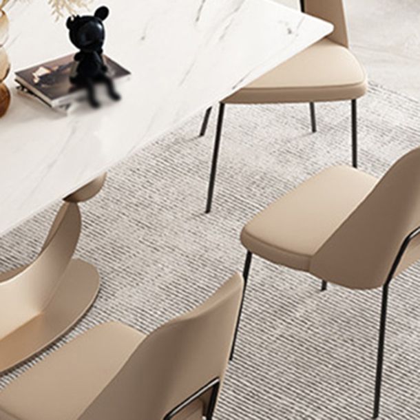 1/2/6/7 Pieces Dining Chairs Set Table Set with Sintered Stone Top with Leather Chairs Clearhalo 'Dining Room Sets' 'Dining Tables & Seating' 'dining_room_set' 'furn' 'furn_dining_room_set' 'Furniture' 'furniture_dining_room_set' 'Kitchen & Dining Furniture' 1200x1200_7eb05a76-05ee-4e2d-a401-f6f3156ba9c3