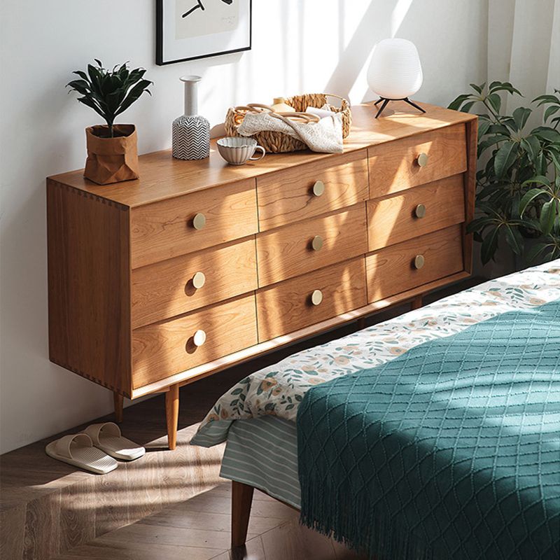 Modern Chest Pine 9 - Drawer Rectangle Straight Legs Accent Chest Clearhalo 'Cabinets & Chests' 'cabinets_chests' 'furn' 'furn_cabinets_chests' 'Furniture' 'Living Room Furniture' 1200x1200_7eb0ca6f-81da-4814-bbea-b5ce8b691ecb