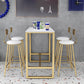1/3/5 stuks glamour ijzeren staaf tafel set witte faux marmeren top bistro set met voetsteun