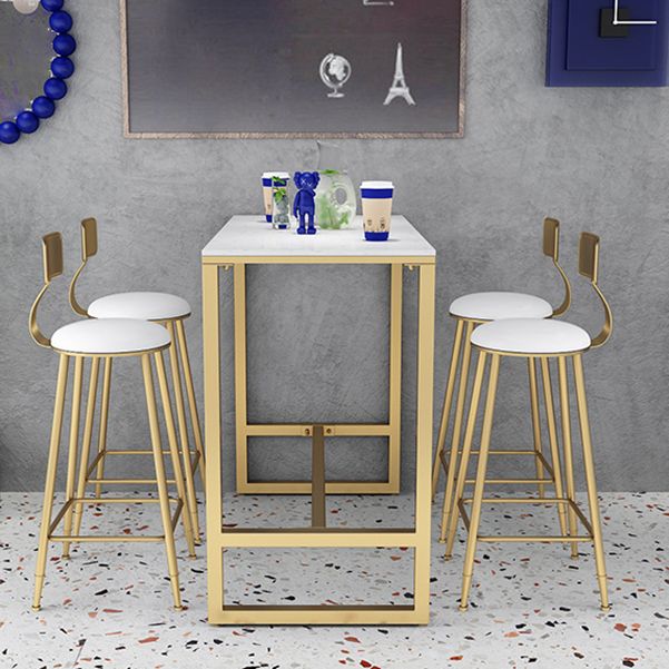 1/3/5 stuks glamour ijzeren staaf tafel set witte faux marmeren top bistro set met voetsteun