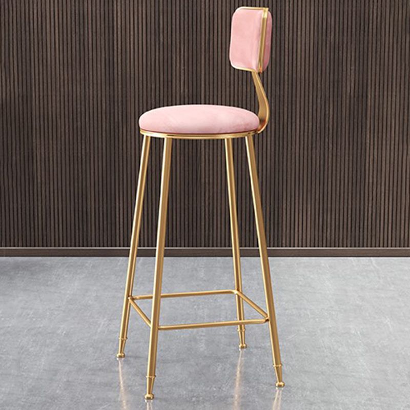 Glam Round Indoor Counter Stool Footrest Low Back Counter-height Stool Clearhalo 'Bar Furniture' 'Bar Stools' 'bar_stools' 'furn' 'furn_bar_stools' 'Furniture' 'Kitchen & Dining Furniture' 1200x1200_7eb12433-2693-4e76-8f2b-e10bc41a11fc
