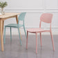 Plastic Dining Chair Modern Style Open Back Dining Armless Chair
