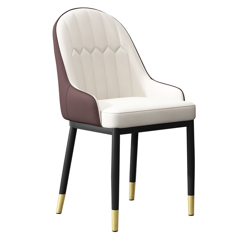 Modern Dining Arm Chair Leather Solid Back Side Chairs with Metal Legs Clearhalo ' kitchen&dining_furn' 'Dining Chairs' 'Dining Tables & Seating' 'dining_chair' 'furn' 'furn_dining_chair' 'Furniture' 'furniture_dining_chair' 'Kitchen & Dining Furniture' 'kitchen' 1200x1200_7eb42db5-1ac5-4dca-8828-b0c69b11f8cd