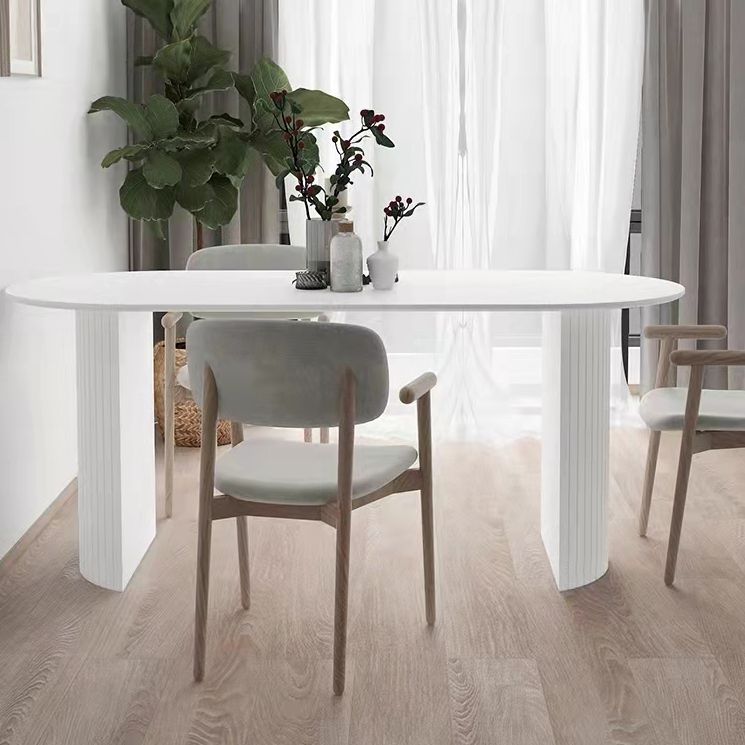 Solid Wood Contemporary Free Form Dining Table Marble Top Table for Dining Room Clearhalo ' dining_table' 'Dining Tables & Seating' 'Dining Tables' 'Furniture' 'furniture_dining_table' 'Kitchen & Dining Furniture' 'kitchen&dining_furn' 'kitchen' 'kitchen_dining_table' 1200x1200_7eb454ab-34d2-41c8-8da8-337ec7dc276b