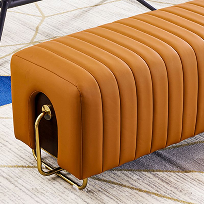 Rectangular Bench, 18"H Bedroom Seating Bench with Metal Crossing Legs Clearhalo 'Benches' 'Chairs & Seating' 'furn' 'furn_benches' 'Furniture' 'Living Room Furniture' 1200x1200_7eb57523-a265-4a27-95b8-e68f91e3eb87