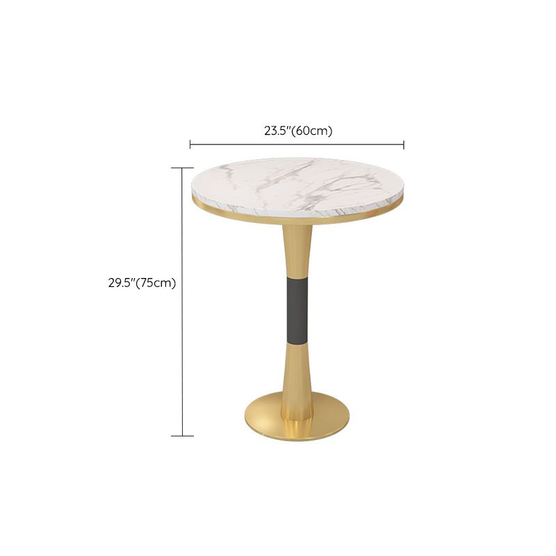 パッド入りの椅子付きグラムラウンドダイネットセット1/2/3/5 PCSホーム用の白い石のダイニングセット