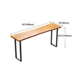 Wood Pub Table with Rectangle Table Top Black Double Pedestal Table - 41.3" H Clearhalo 'Bar Furniture' 'Bar Tables' 'bar_tables' 'furn' 'furn_bar_tables' 'Furniture' 'furniture_bar_tables' 'Kitchen & Dining Furniture' 1200x1200_7eb5e0bc-ea0f-478b-b18e-dc0a6706eb56