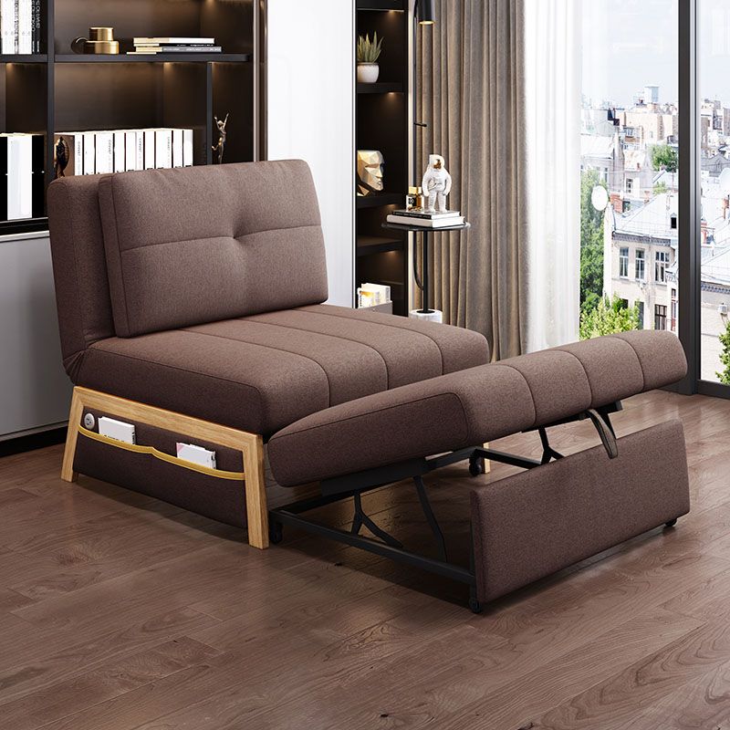 Zeitgenössisches Stoffsofa Bett genähtes Kissen -Rücken -Sofa in Braun genäht