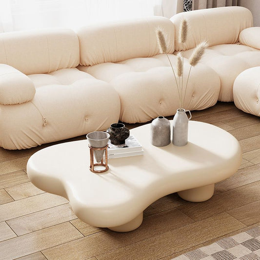 Tavolino in legno massiccio irregolare a forma di nuvola a 4 gambe tavolo da cocktail