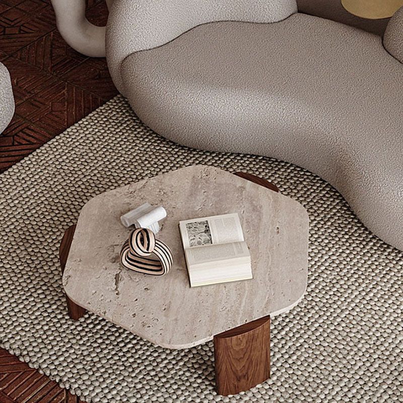 Contemporary Hexagon Coffee Table 3 Legs Stone Coffee Cocktail Table Clearhalo 'Coffee & Accent Tables' 'Coffee Tables' 'coffee_tables' 'furn' 'furn_coffee_tables' 'Furniture' 'Living Room Furniture' 1200x1200_7eb88b2a-2ace-4158-aafc-79546aad9e54