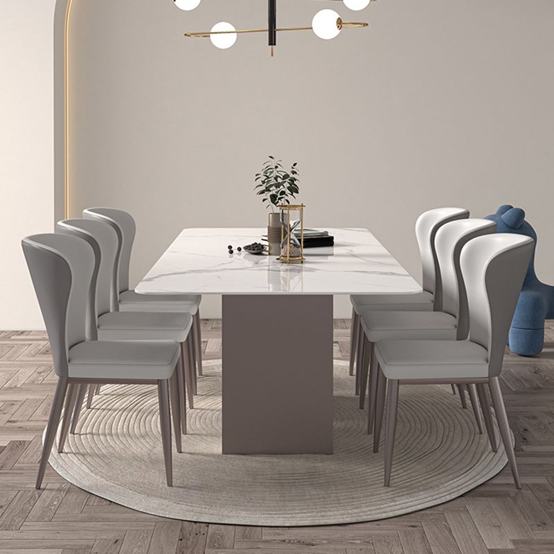 Nordic Glam Rectangle Sintered Stone Dining Table Set 1/2/4/6/7 Pieces Dining Set Clearhalo 'Dining Room Sets' 'Dining Tables & Seating' 'dining_room_set' 'furn' 'furn_dining_room_set' 'Furniture' 'furniture_dining_room_set' 'Kitchen & Dining Furniture' 1200x1200_7eba5887-e2bd-48ad-8dd6-d06d81a00f4b