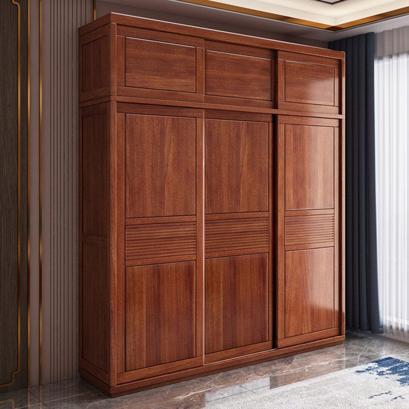 Armoire de style contemporain Armoire en bois massif placard de garde-robe avec portes et tiroir