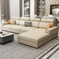 Nordic Cushions Recessed Arm Faux Leather Stationary with Storage Seating