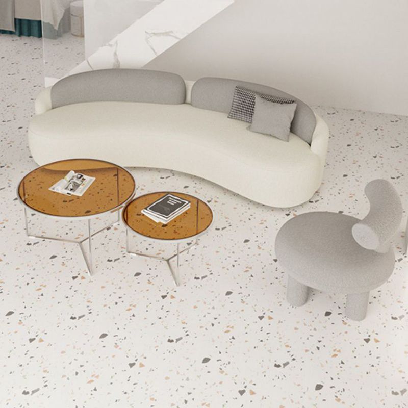 Scandinave 39,4 pouces D SOFA CURVE LOODE ET CUIR FAU