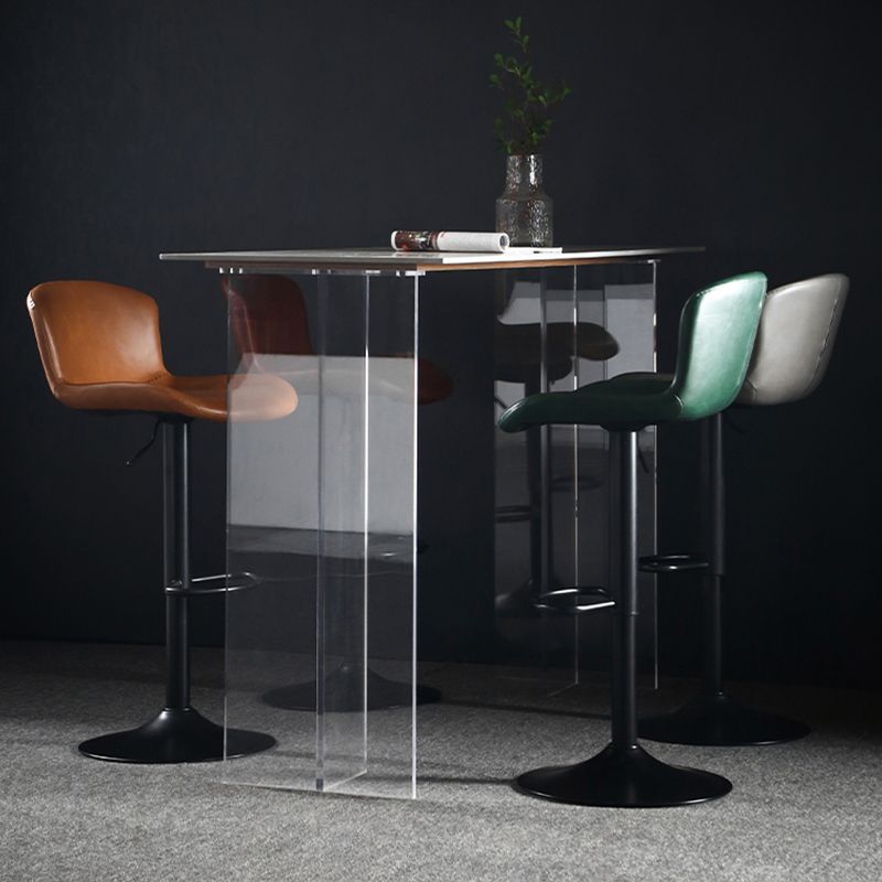 Faux Leather Barstools Adjustable Height Swivel Barstool with Footrest Clearhalo 'Bar Furniture' 'Bar Stools' 'bar_stools' 'furn' 'furn_bar_stools' 'Furniture' 'Kitchen & Dining Furniture' 1200x1200_7ebdb182-26d9-4ce9-8423-1c232ccd56d2