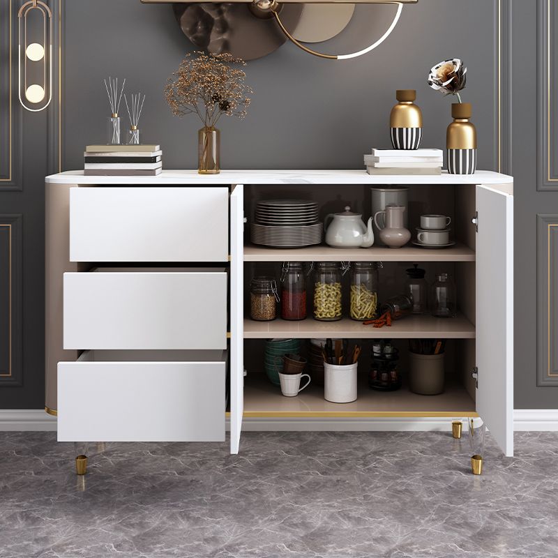 Tavolo da buffet in pietra sinterizzato glam 3 cassetti server da pranzo con 2 porte per soggiorno
