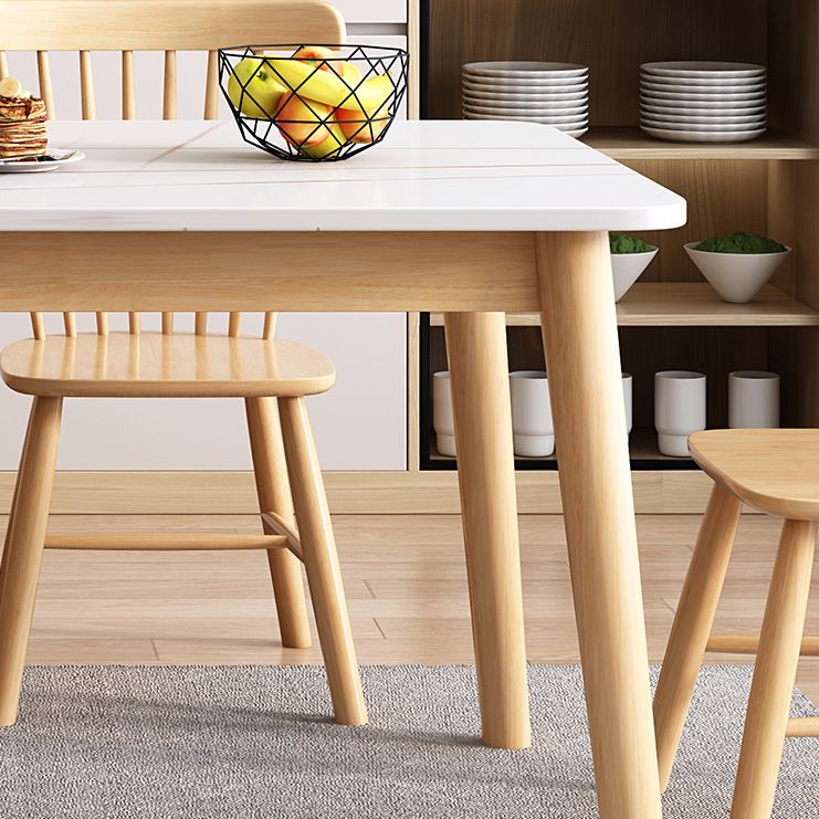 Rubberwood Solid Wood Dining Table Simplicity Dining Table with 4 Legs Clearhalo ' dining_table' 'Dining Tables & Seating' 'Dining Tables' 'Furniture' 'furniture_dining_table' 'Kitchen & Dining Furniture' 'kitchen&dining_furn' 'kitchen' 'kitchen_dining_table' 1200x1200_7ebe2f57-f3f3-4987-9749-b6f95ec2e7a3