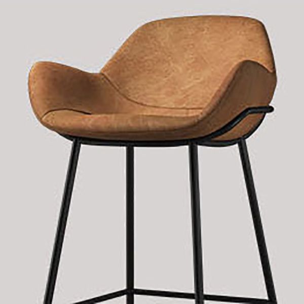 Modern Style Backrest Arm Counter Stool with Metal Base and Leather Cushion Clearhalo 'Bar Furniture' 'Bar Stools' 'bar_stools' 'furn' 'furn_bar_stools' 'Furniture' 'Kitchen & Dining Furniture' 1200x1200_7ebef9d7-651e-4f9b-9f7d-6c3d0900dade