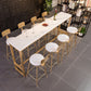 White Glam Style Bar Table Wood Rectangular Bar Table with Metal Base Clearhalo 'Bar Furniture' 'Bar Tables' 'bar_tables' 'furn' 'furn_bar_tables' 'Furniture' 'furniture_bar_tables' 'Kitchen & Dining Furniture' 1200x1200_7ebfbab2-ec31-43eb-93ae-a65b28dd47a9