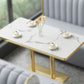 Industrial White Table for Restaurant Dining Table with Metal Base in Gold Clearhalo ' dining_table' 'Dining Tables & Seating' 'Dining Tables' 'furn' 'furn_dining_table' 'Furniture' 'furniture_dining_table' 'Kitchen & Dining Furniture' 'kitchen&dining_furn' 'kitchen' 'kitchen_dining_table' 1200x1200_7ec24e49-22fd-4fb8-9100-2a0f9677fcb0