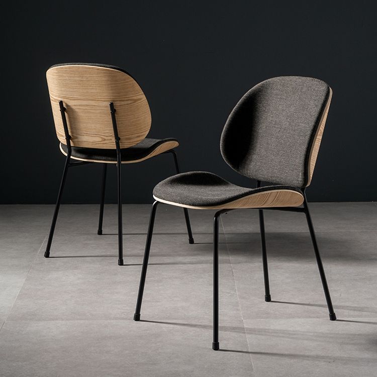 Modern Style Kitchen Chair Dining Armless Chair with Metal Legs