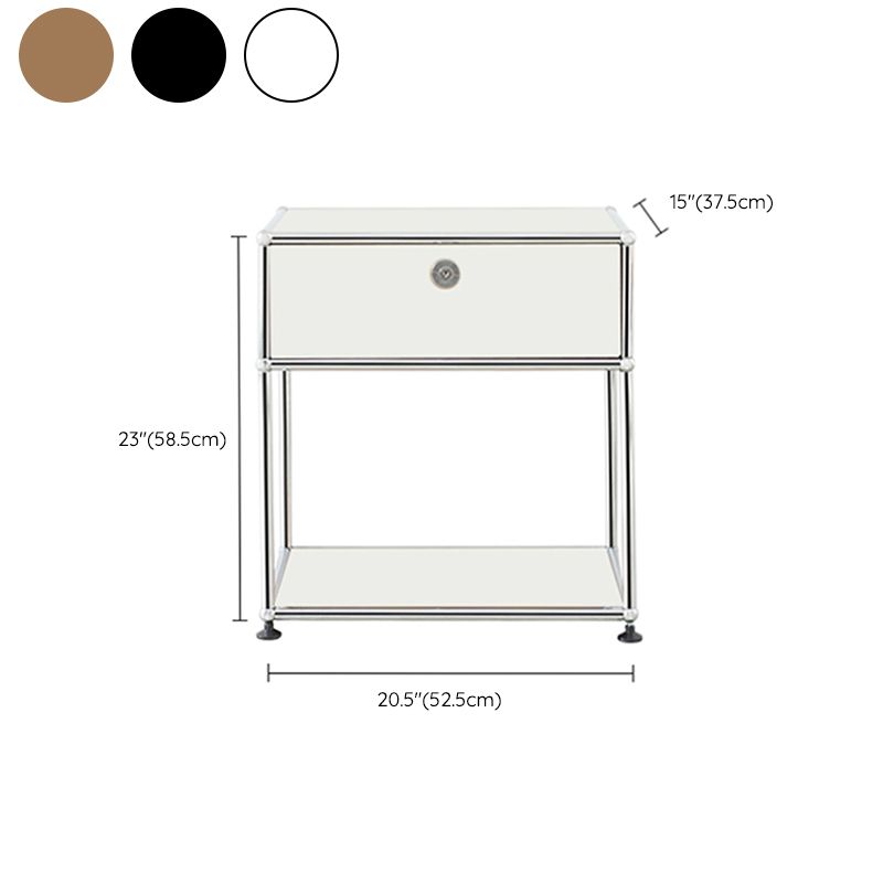 Mesa deslizante modernista de metal de mesa con almacenamiento de 4 patas mesa de esquina de sala de estar