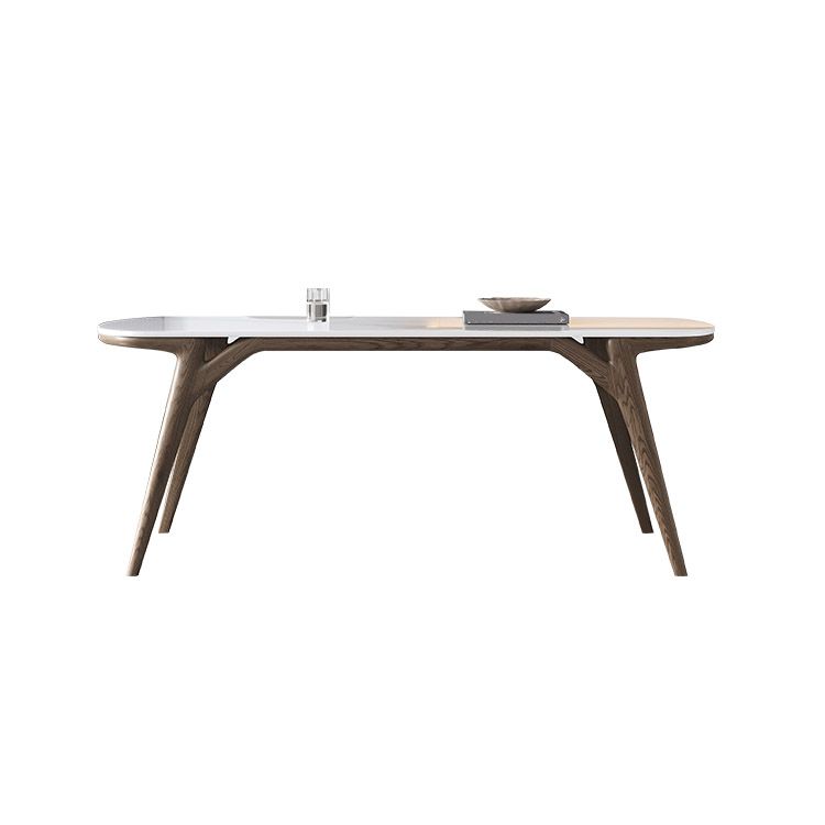 Table à manger contemporaine en pierre et table de salle à manger en bois pour salle à manger