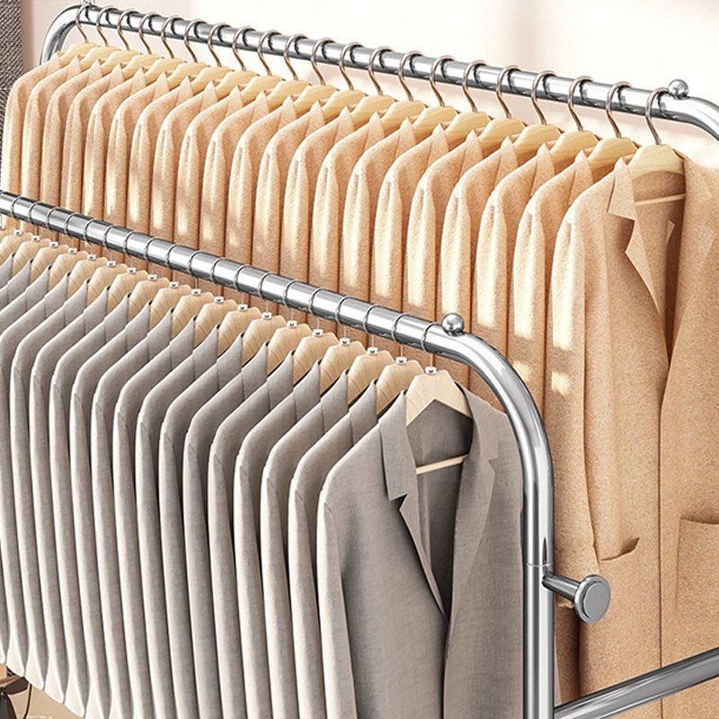 Industrielle Edelstahlhalle Hang Hängende Schienen untere Regal und 2 Haken Kleiderbügel