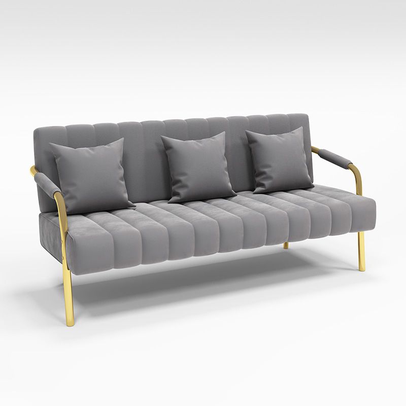 Glam Velvet 3-seat Sofa with Sewn Pillow Back 22" Wide 28" High Clearhalo 'furn' 'furn_sofas' 'Furniture' 'furniture_sofas' 'kitchen' 'kitchen_sofas' 'Living Room Furniture' 'Sofa' 'sofas' 1200x1200_7ec414ab-0420-4e4b-86cb-f0611afadff3