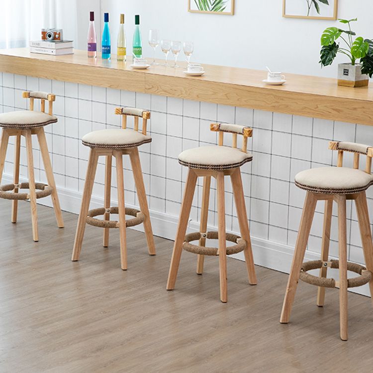 Modern Rubberwood Restaurant Stool Matte Finish Upholstered Bar Stools Clearhalo 'Bar Furniture' 'Bar Stools' 'bar_stools' 'Furniture' 'furniture_bar_stools' 'Kitchen & Dining Furniture' 1200x1200_7ec56717-99c4-482f-b93d-405578d95e7b