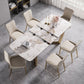 Glam 1/4/5/7 Pieces Rectangle Dining Table Set with Sintered Stone Scalable Dinette Set Clearhalo 'Dining Room Sets' 'Dining Tables & Seating' 'dining_room_set' 'furn' 'furn_dining_room_set' 'Furniture' 'furniture_dining_room_set' 'Kitchen & Dining Furniture' 'kitchen&dining_furn' 'kitchen' 1200x1200_7ec8d78d-ebc0-4e4b-998b-6bbeec1fcfab