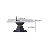 Rectangle moderne Table de table à manger en pierre fritte 1/4/5