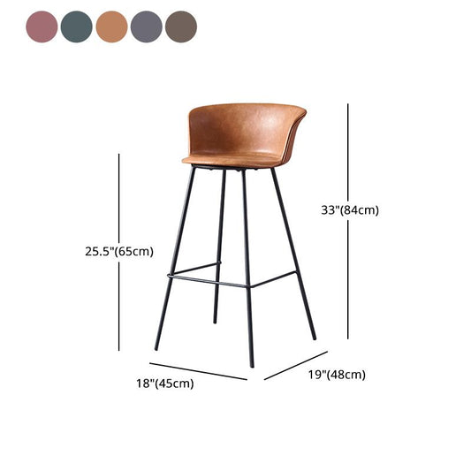 Restaurant Low Back Bar Stool Modern Leather Footrest Counter Height Stool Clearhalo 'Bar Furniture' 'Bar Stools' 'bar_stools' 'furn' 'furn_bar_stools' 'furniture_bar_stools' 'Kitchen & Dining Furniture' 'kitchen&dining_furn' 'kitchen' 'kitchen_furn' Furniture' 1200x1200_7ecb46a2-91bd-49e8-877b-d6ba687a09e4