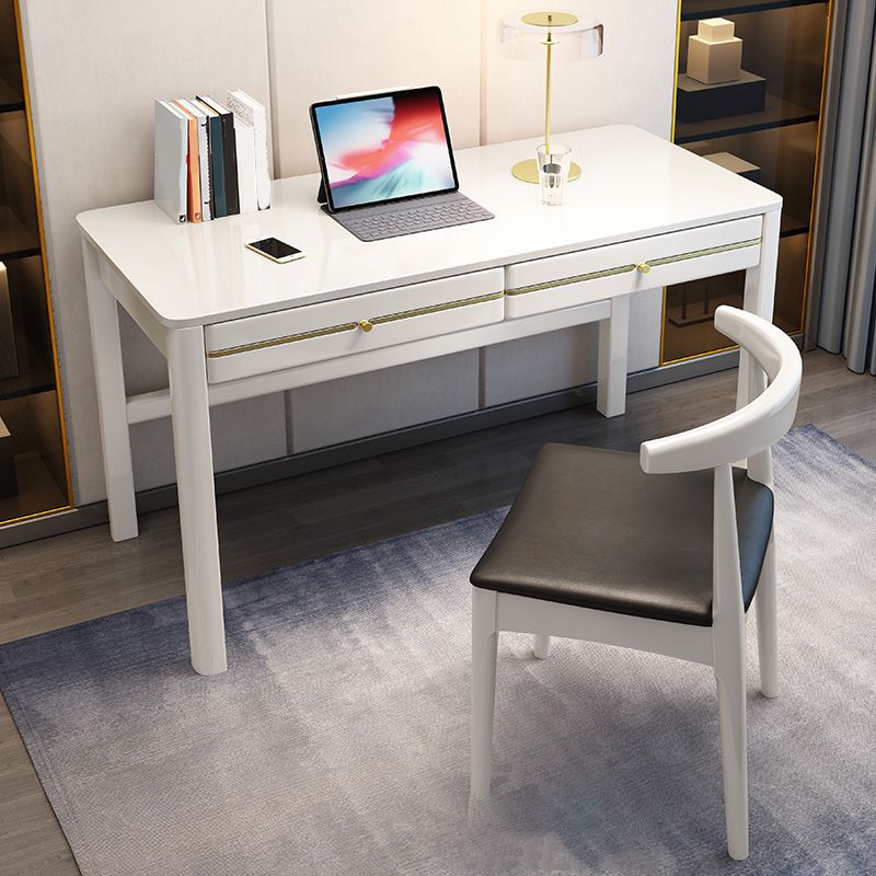 モダンなラバウッドライティングデスク23.6 "Wホームオフィスデスクマット仕上げ