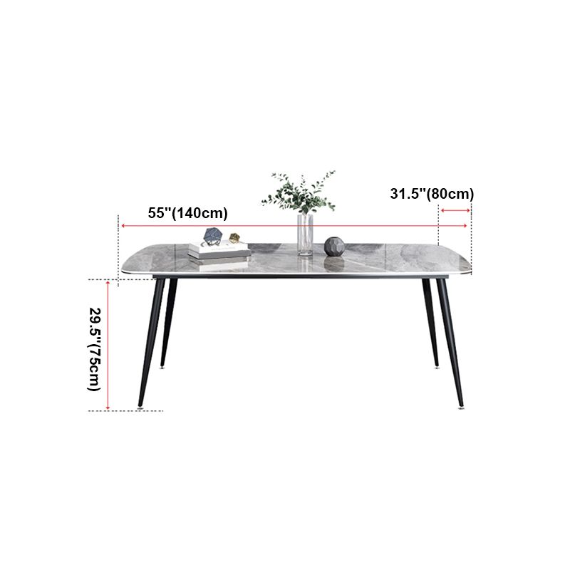 Sintered Stone Dining Table Simplicity Style 4 Legs Carbon Steel Base Rectangle Table for Home Clearhalo ' dining_table' 'Dining Tables & Seating' 'Dining Tables' 'furn' 'furn_dining_table' 'Furniture' 'furniture_dining_table' 'Kitchen & Dining Furniture' 'kitchen&dining_furn' 'kitchen' 'kitchen_dining_table' 1200x1200_7ecc929d-c625-4b87-9086-250ef1f816c9