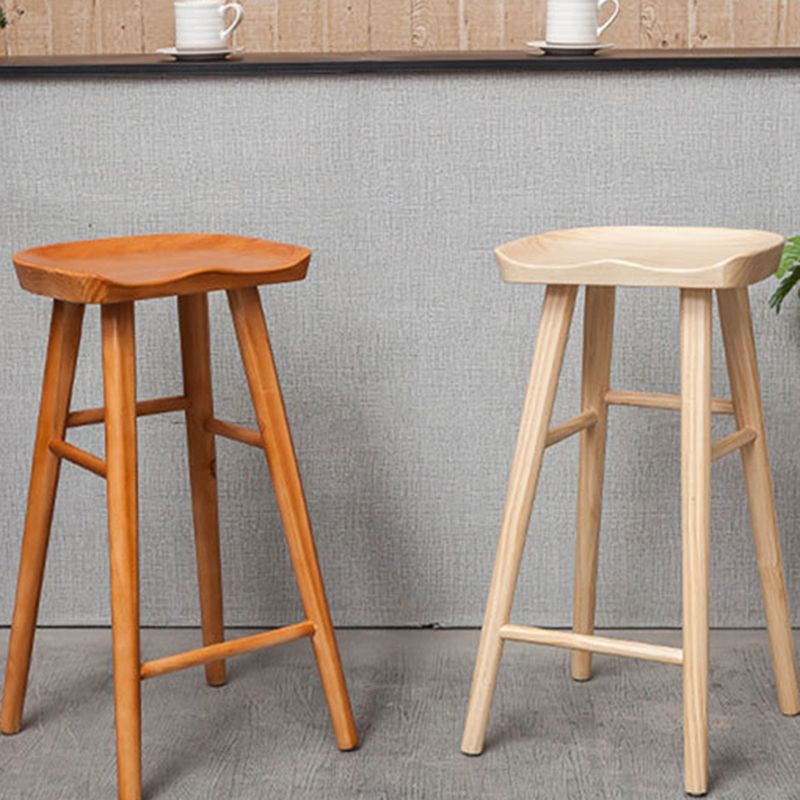 Industrial Solid Wood Counter Stool Saddle Seat Backless Bar Stool Clearhalo 'Bar Furniture' 'Bar Stools' 'bar_stools' 'furn' 'furn_bar_stools' 'Furniture' 'Kitchen & Dining Furniture' 1200x1200_7ecd70c6-65e2-4317-b6d8-1e051c09744d