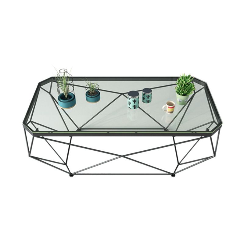 Contemporary Glass Cocktail Table Frame Coffee Table for Dining Room Clearhalo 'Coffee & Accent Tables' 'Coffee Tables' 'coffee_tables' 'furn' 'furn_coffee_tables' 'Furniture' 'furniture_coffee_tables' 'Living Room Furniture' 1200x1200_7ecfd795-583f-462c-b2f2-ea0490458804