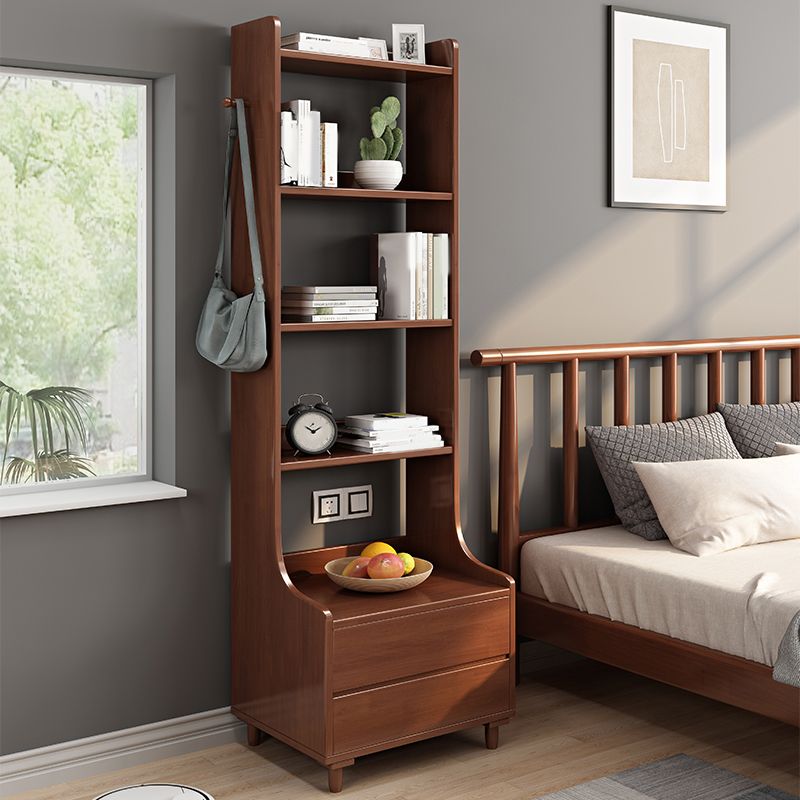 Scandinavian Shelf Bookcase Antique Finish Bookshelf with Shelves