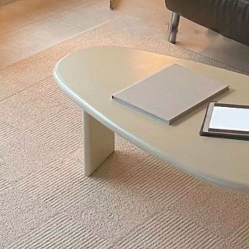 Contemporary Beige Coffee Table with 3 Legs in Wood Coffee Cocktail Table