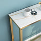 Contemporary Stone Top Bar Table 42-inch Height Iron Pedestal Bistro Table