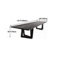Modern Black Rectangle Dining Table Solid Wood Top Iron Base Table Clearhalo 'Dining Tables & Seating' 'Dining Tables' 'dining_table' 'furn' 'furn_dining_table' 'Furniture' 'Kitchen & Dining Furniture' 1200x1200_7ed50272-406f-445d-af44-ad7f8efe489e