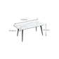 Polished Finish Dinette Table with Metal Legs Stone Top Indoor Dining Table Clearhalo 'Dining Tables & Seating' 'Dining Tables' 'dining_table' 'furn' 'furn_dining_table' 'Furniture' 'Kitchen & Dining Furniture' 1200x1200_7ed586e4-497f-4553-a839-cc80769a6ec3