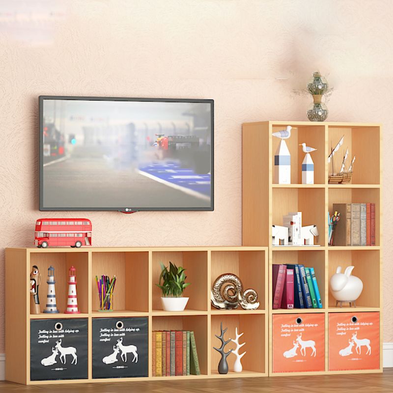 Closed Back Standard Bookcase Contemporary Engineered Wood Bookshelf