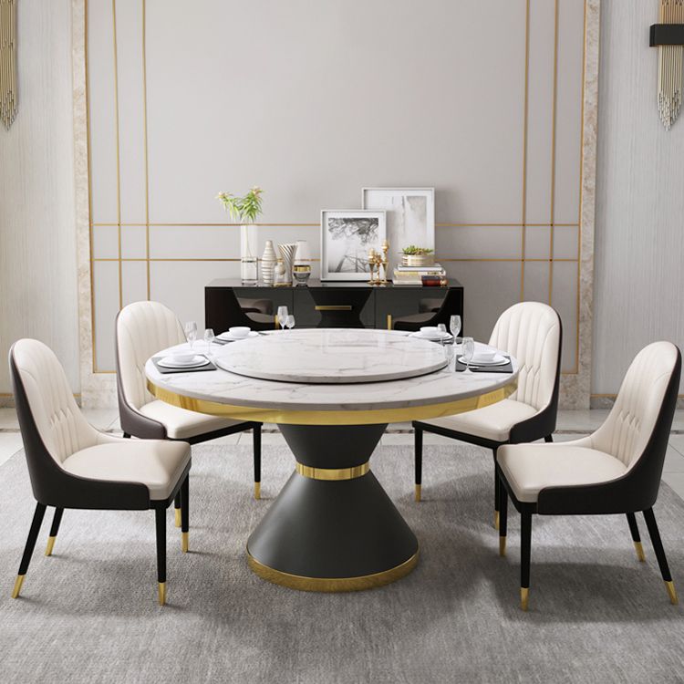 Glam 1/4/5/7/9 Pieces Dining Set Sintered Stone Dining Table Set for Home Use Clearhalo 'Dining Room Sets' 'Dining Tables & Seating' 'dining_room_set' 'furn' 'furn_dining_room_set' 'Furniture' 'furniture_dining_room_set' 'Kitchen & Dining Furniture' 'kitchen&dining_furn' 'kitchen' 1200x1200_7ed80739-0813-4906-84f7-7cec0a3f079d