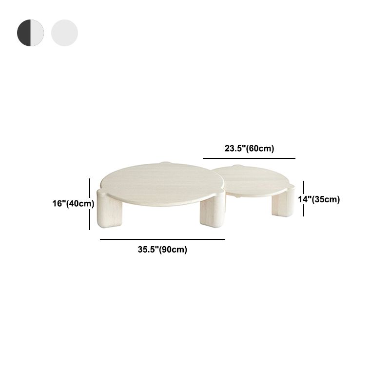 Mesa redonda de madera de estilo moderno con mesa de centro con base de 3 patas